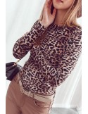 Body din velur cu guler leopard 7431 - Magazin online - Boutique